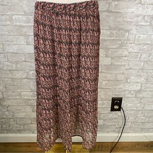 Banana Republic Women’s paisley pleated Elastic Waist Midi Skirt size large